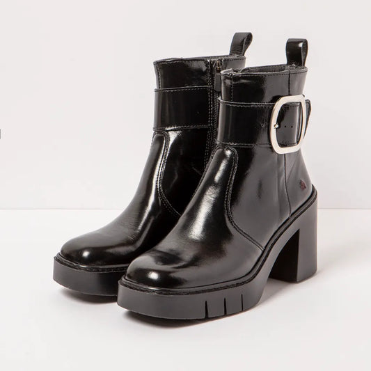 ART COMPANY - Bottine Berna - Cuir brillant - Noir
