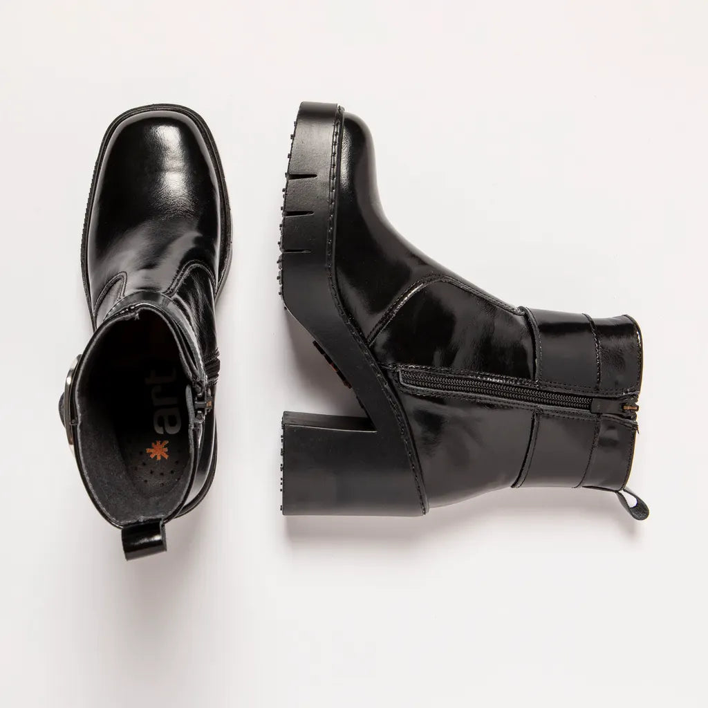 ART COMPANY - Bottine Berna - Cuir brillant - Noir
