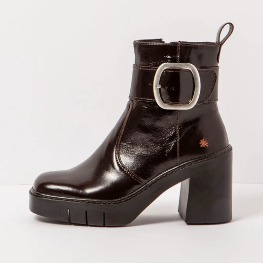ART COMPANY - Bottine Berna - Cuir brillant - Marron