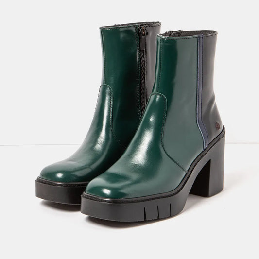 ART COMPANY - Bottine Berna - Vert et noir brillant