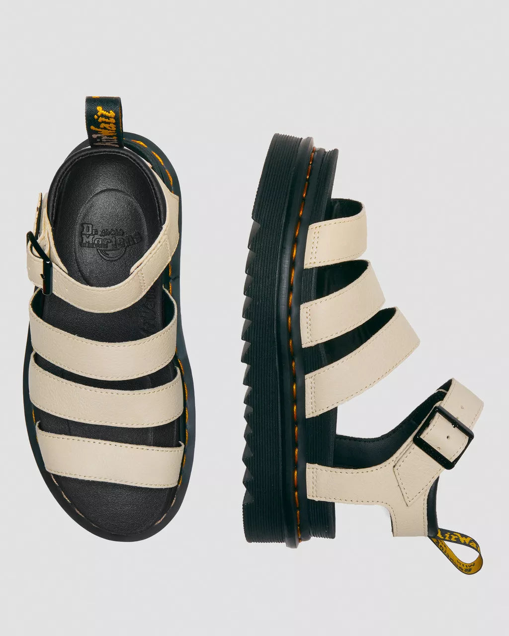 DR. MARTENS - Sandales BLAIRE - Cuir Pisa - Beige