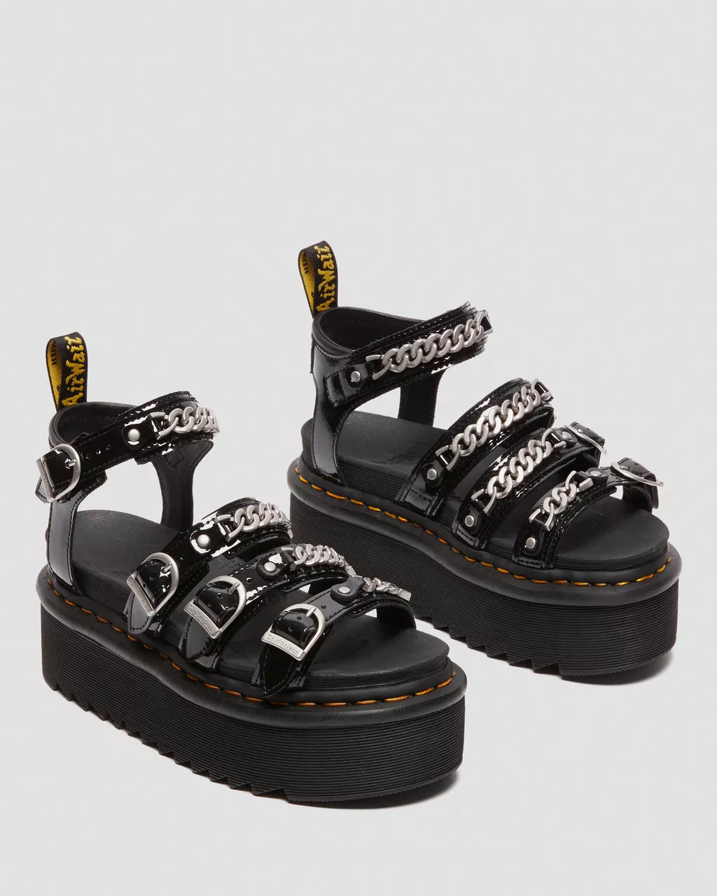 DR. MARTENS - Sandales BLAIRE II QUAD - Noir verni