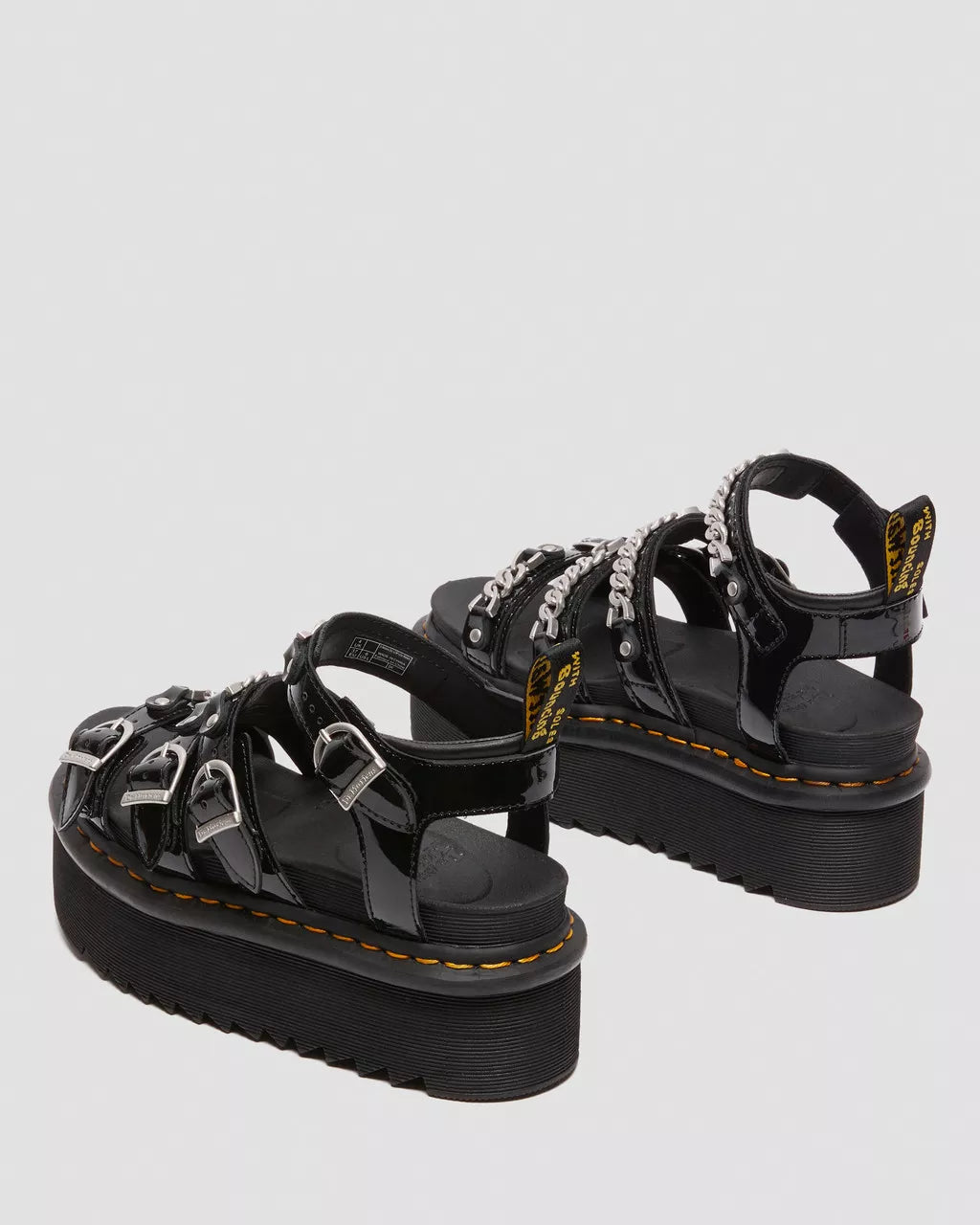 DR. MARTENS - Sandales BLAIRE II QUAD - Noir verni