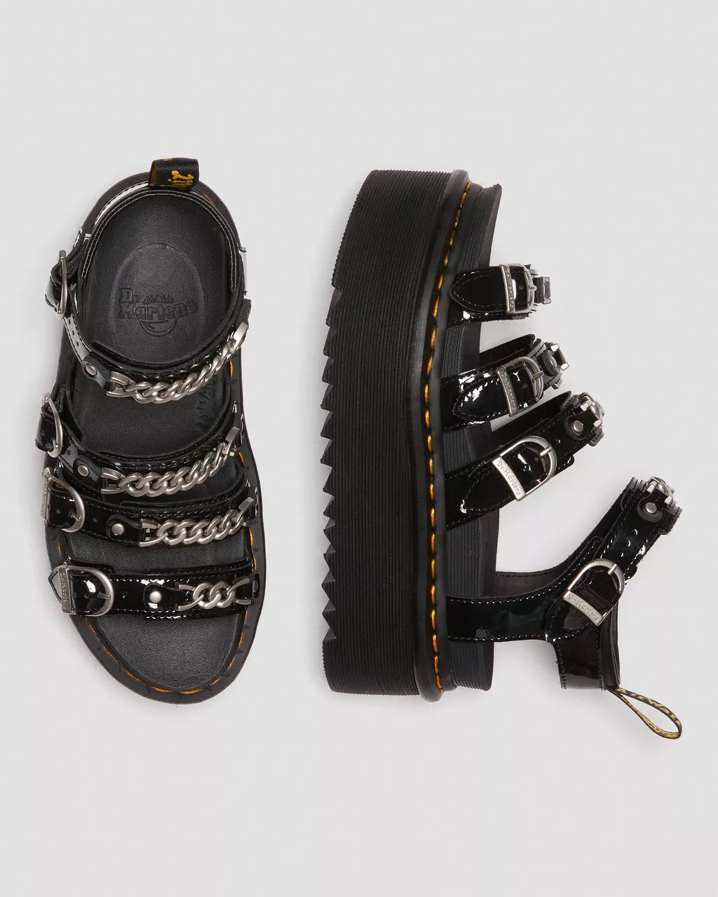 DR. MARTENS - Sandales BLAIRE II QUAD - Noir verni