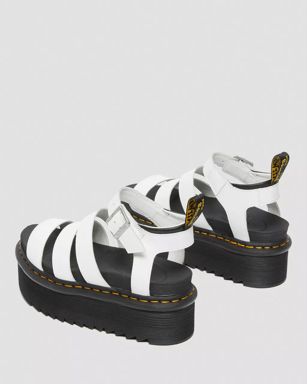 DR. MARTENS - Sandales BLAIRE QUAD - Cuir hydro - Blanc
