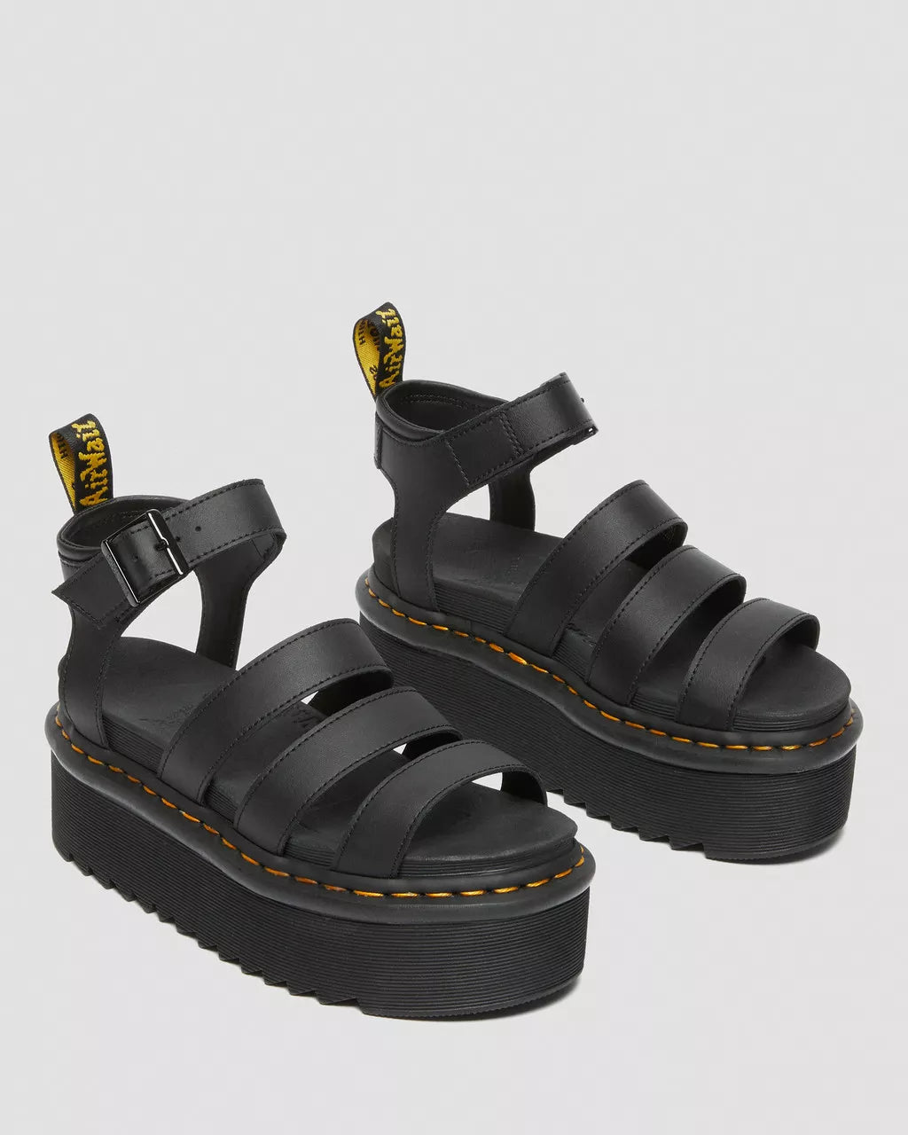 DR. MARTENS - Sandales BLAIRE QUAD - Cuir hydro - Noir