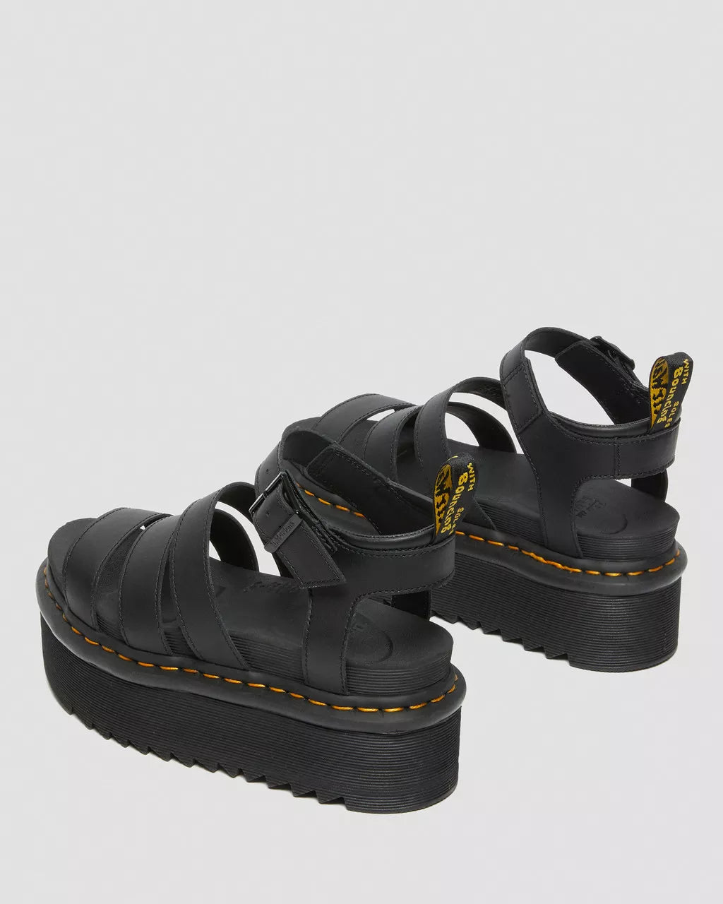 DR. MARTENS - Sandales BLAIRE QUAD - Cuir hydro - Noir