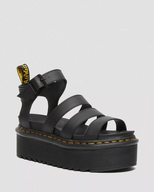 DR. MARTENS - Sandales BLAIRE QUAD - Cuir hydro - Noir
