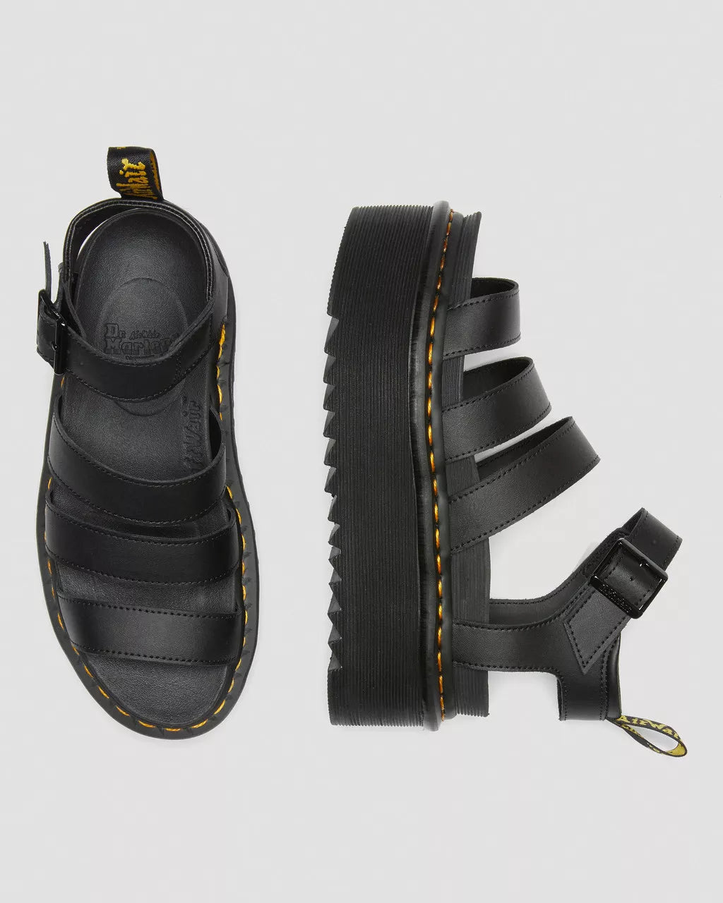 DR. MARTENS - Sandales BLAIRE QUAD - Cuir hydro - Noir