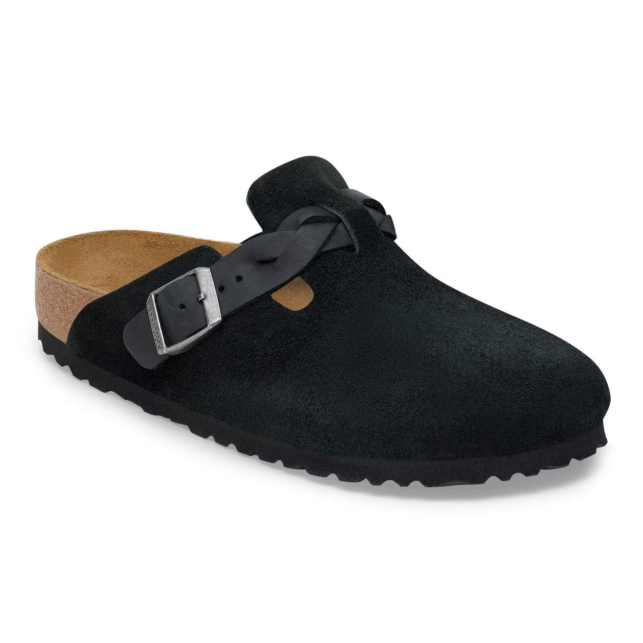 BIRKENSTOCK - Mule BOSTON BRAIDED - Suède - Noir