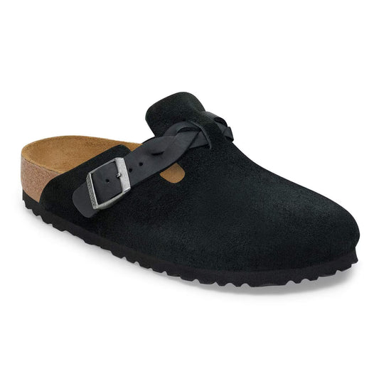BIRKENSTOCK - Mule BOSTON BRAIDED - Suède - Noir
