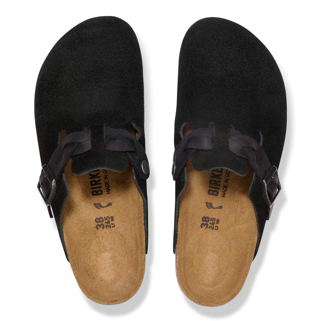 BIRKENSTOCK - Mule BOSTON BRAIDED - Suède - Noir