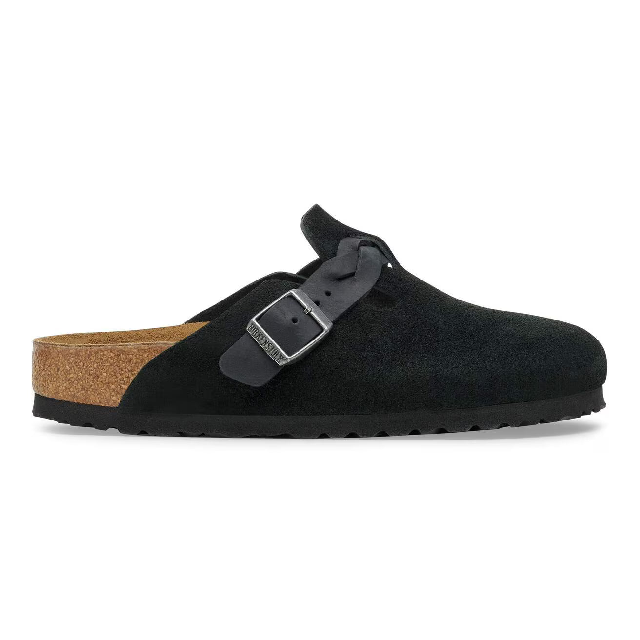 BIRKENSTOCK - Mule BOSTON BRAIDED - Suède - Noir