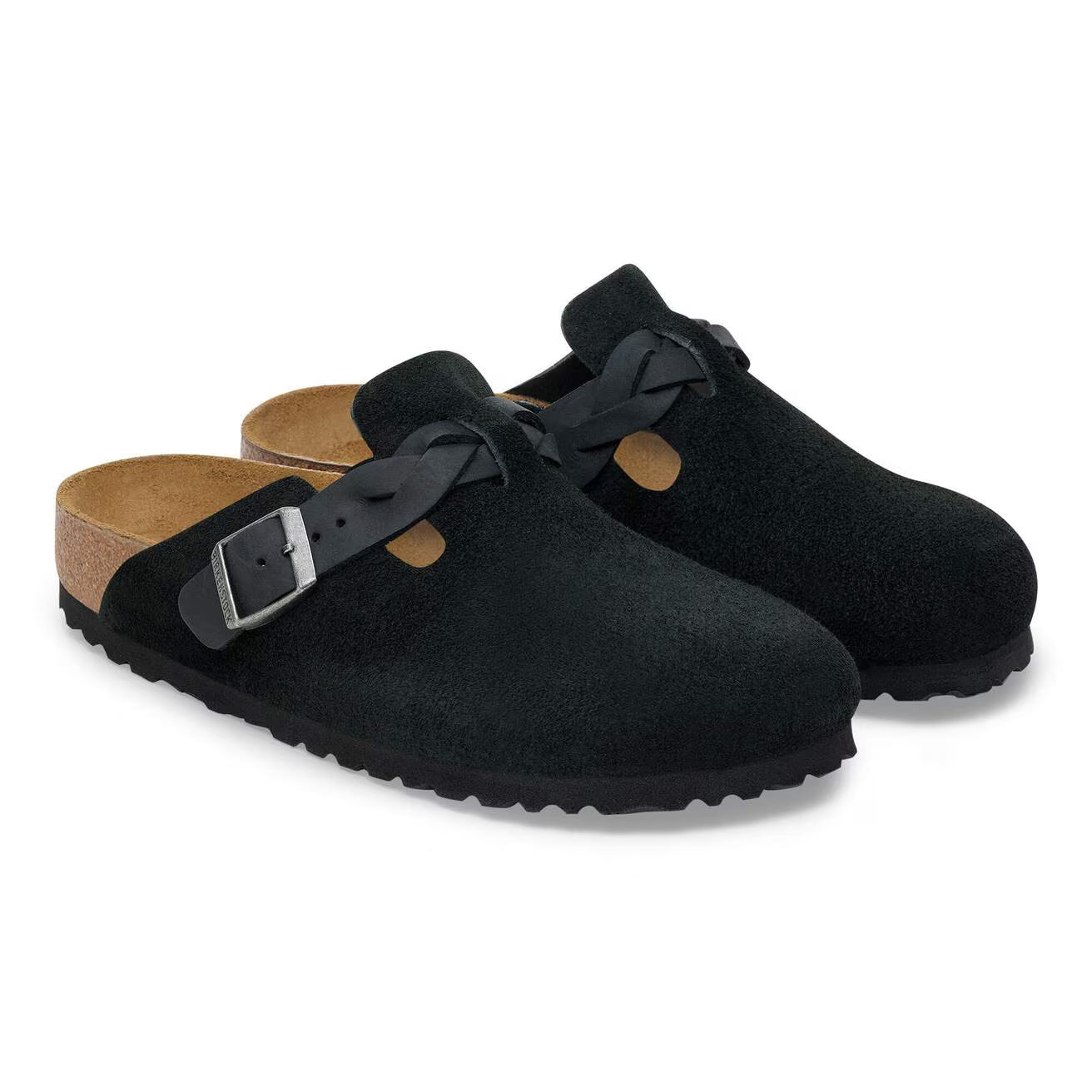 BIRKENSTOCK - Mule BOSTON BRAIDED - Suède - Noir