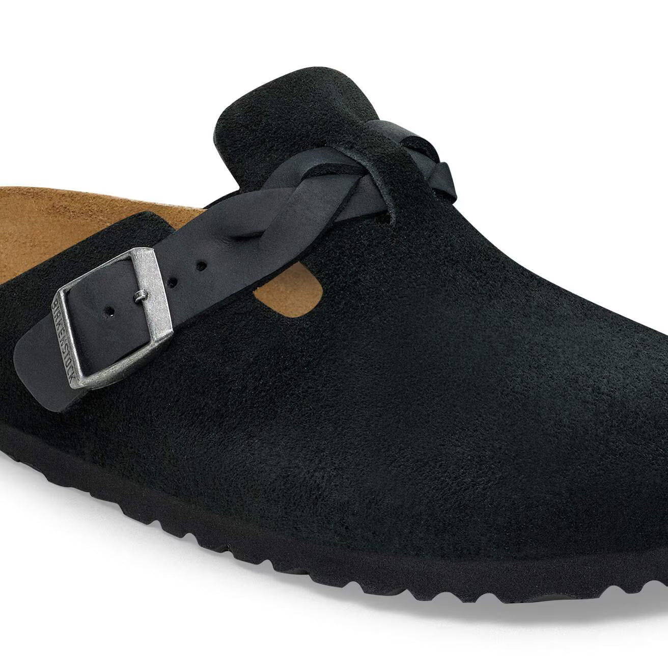 BIRKENSTOCK - Mule BOSTON BRAIDED - Suède - Noir