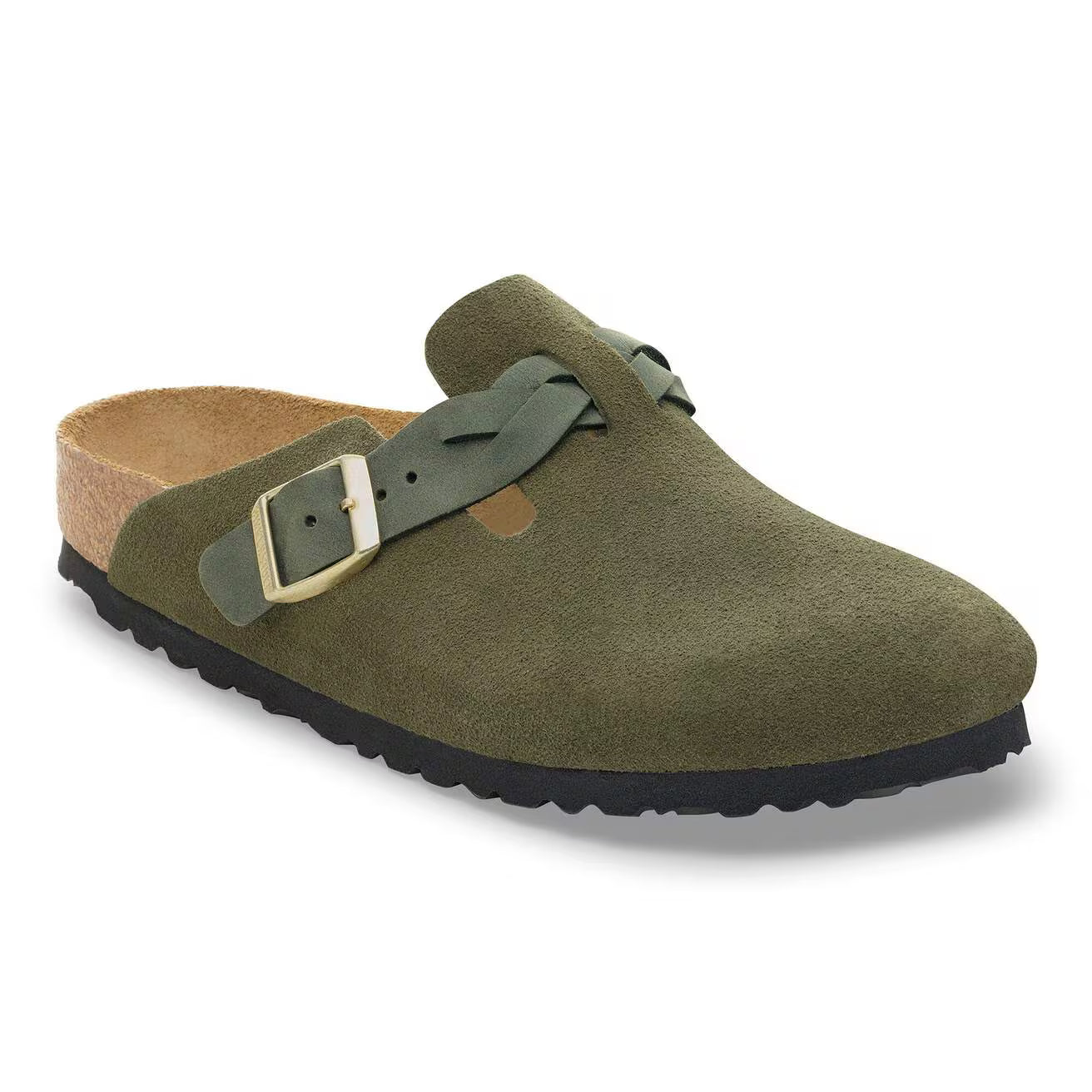 BIRKENSTOCK - Mule BOSTON BRAIDED - Suède - Thyme