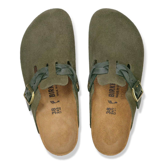 BIRKENSTOCK - Mule BOSTON BRAIDED - Suède - Thyme