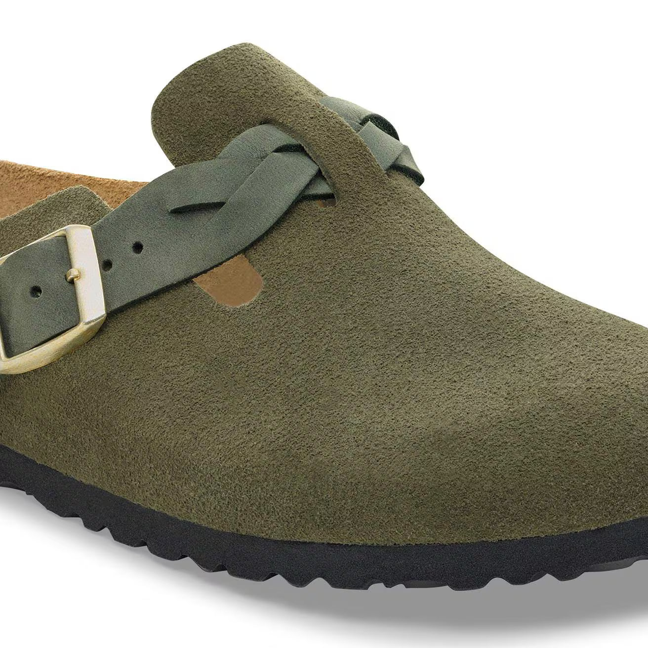 BIRKENSTOCK - Mule BOSTON BRAIDED - Suède - Thyme