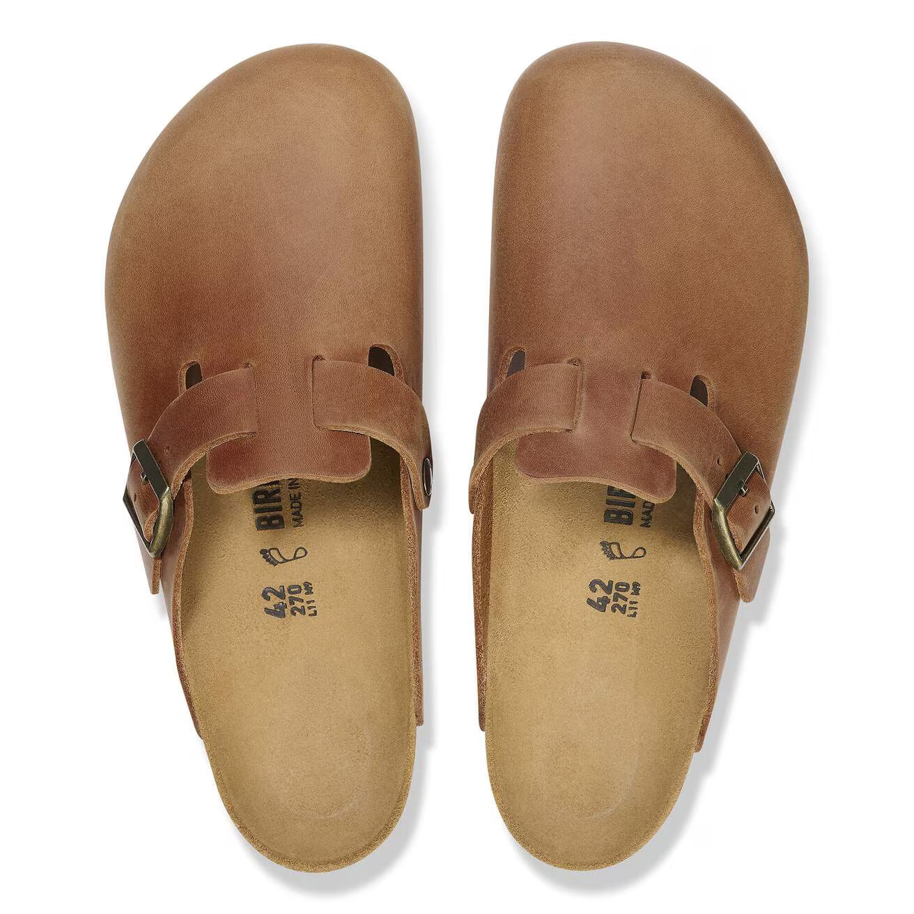 BIRKENSTOCK - Mule BOSTON - Cuir huilé - Cognac