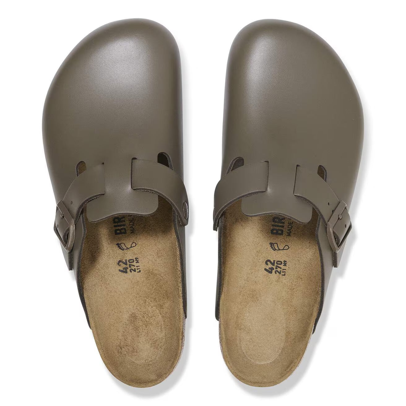 BIRKENSTOCK - Mule BOSTON - Cuir naturel - Concrete gray