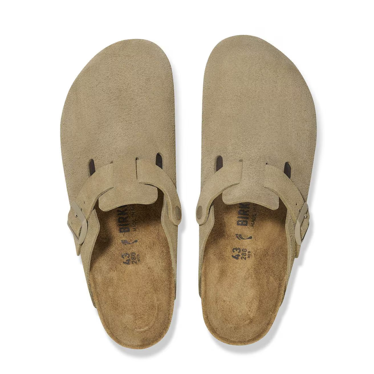 BIRKENSTOCK - Mule BOSTON - Suède - Faded khaki