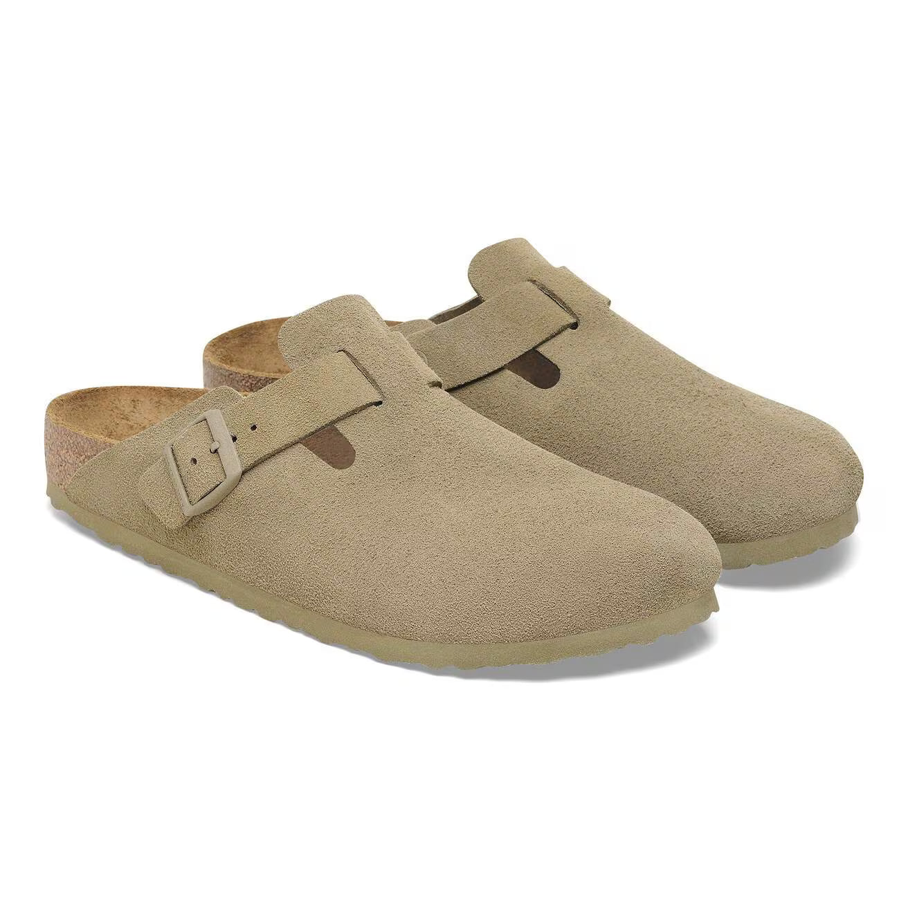 BIRKENSTOCK - Mule BOSTON - Suède - Faded khaki