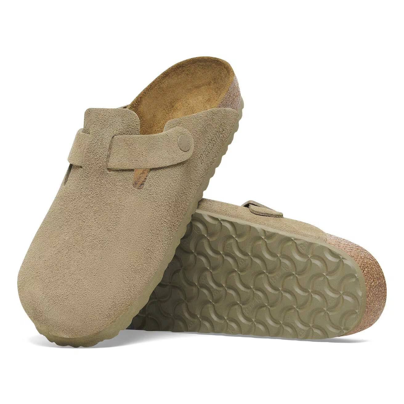 BIRKENSTOCK - Mule BOSTON - Suède - Faded khaki