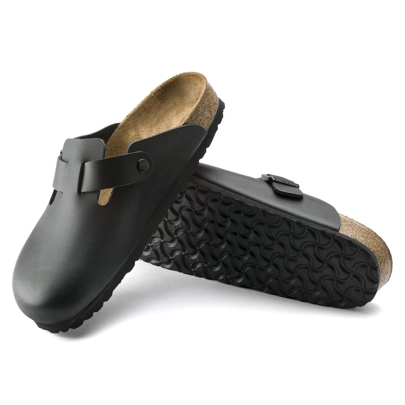 BIRKENSTOCK - Mule BOSTON - Cuir naturel - Noir