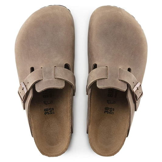 BIRKENSTOCK - Mule BOSTON - Lit de pied souple - Cuir huilé - Tobacco