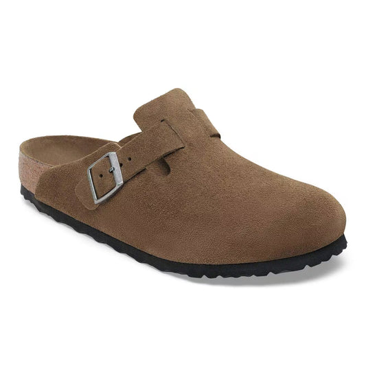 BIRKENSTOCK - Mule BOSTON - Lit de pied souple - Suède - Dark tea