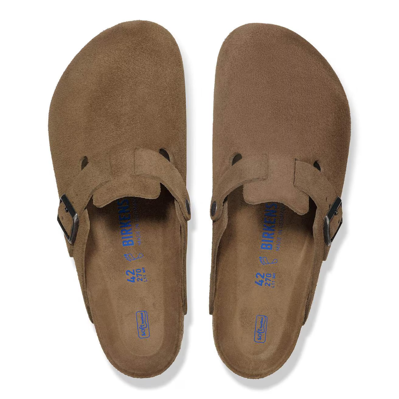 BIRKENSTOCK - Mule BOSTON - Lit de pied souple - Suède - Dark tea