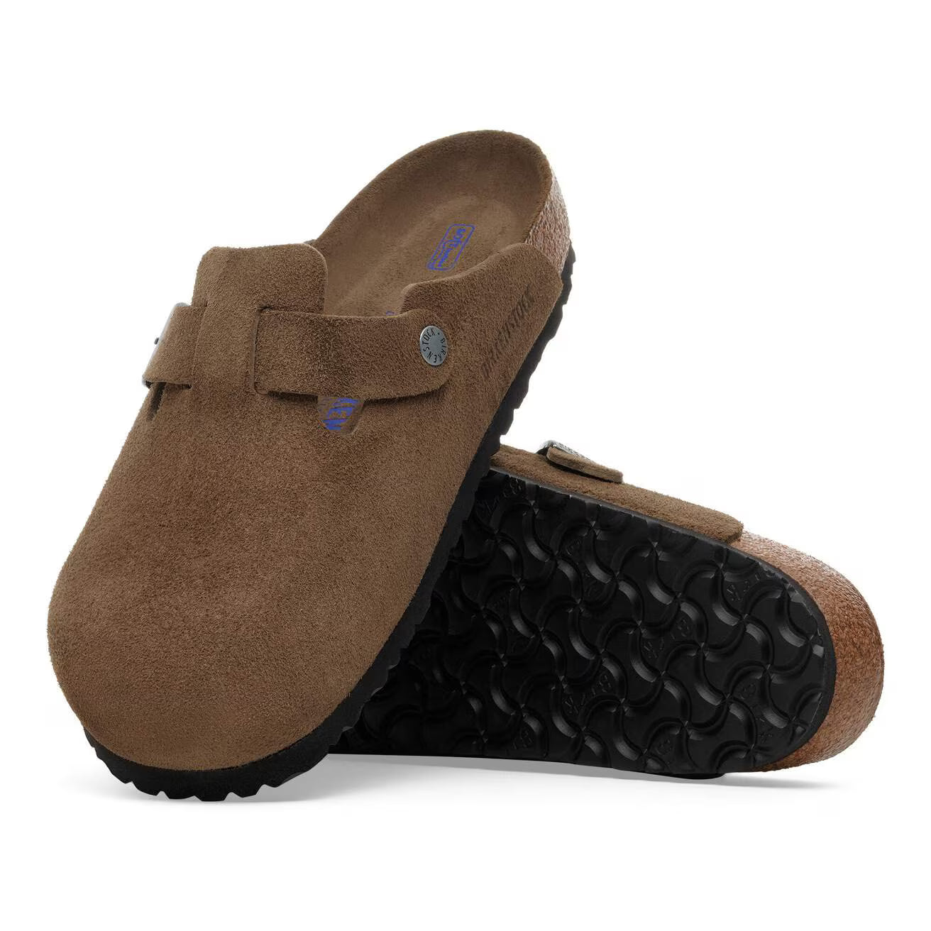 BIRKENSTOCK - Mule BOSTON - Lit de pied souple - Suède - Dark tea