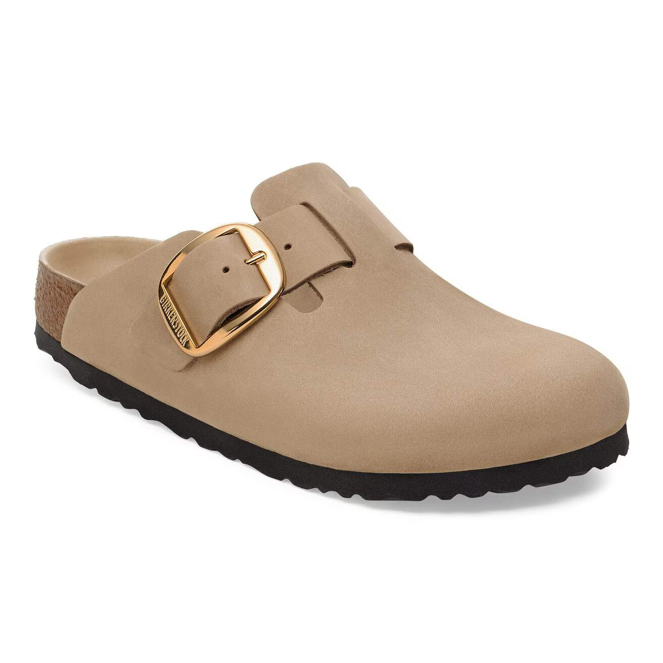 BIRKENSTOCK - Sabot BOSTON - Grosse boucle dorée - Cuir huilé - Tobacco Brown