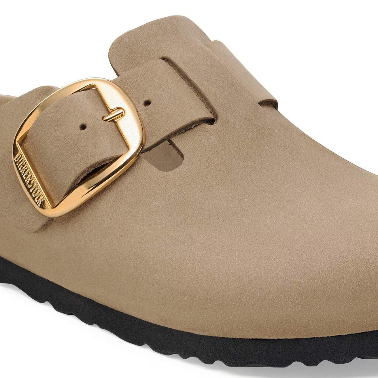 BIRKENSTOCK - Sabot BOSTON - Grosse boucle dorée - Cuir huilé - Tobacco Brown
