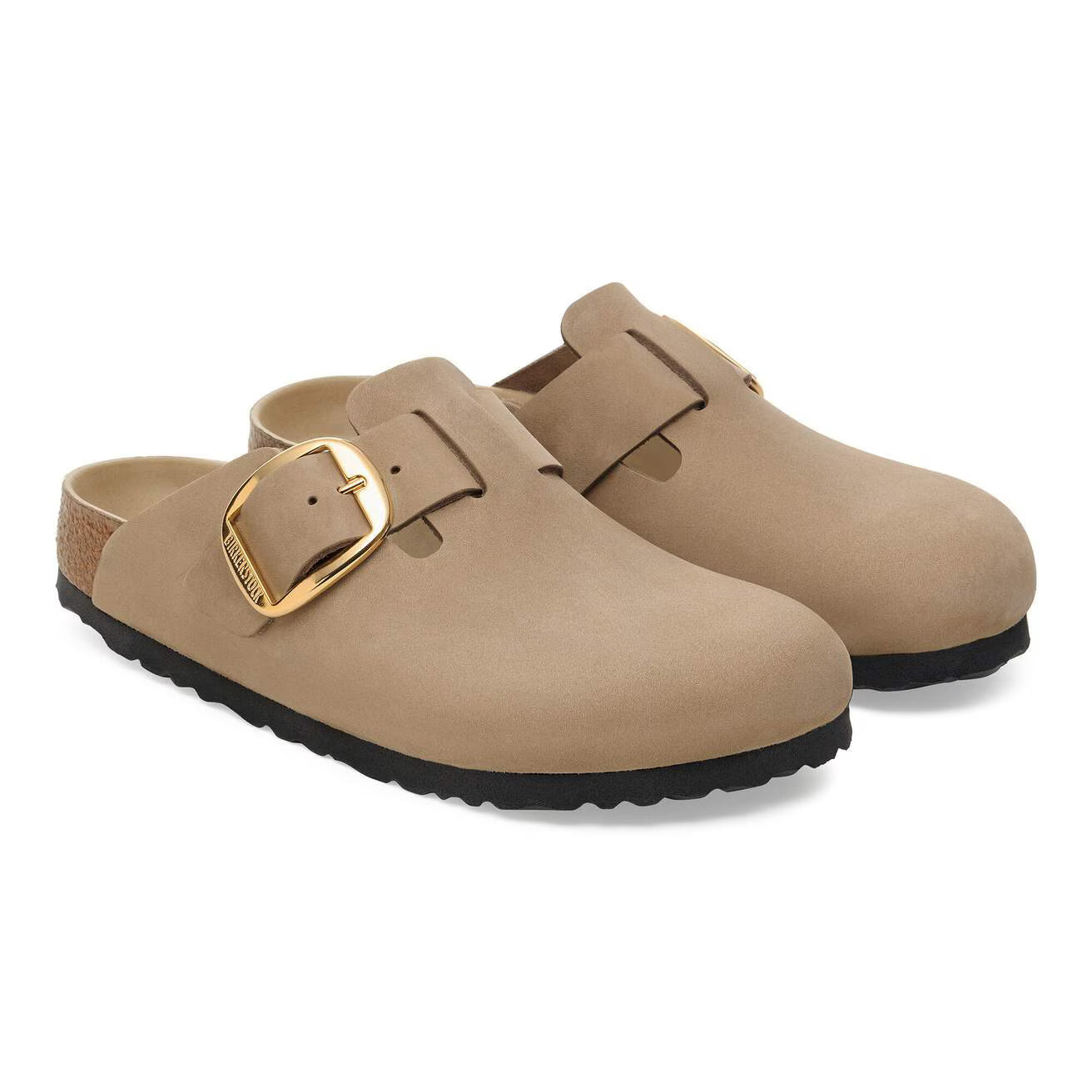 BIRKENSTOCK - Sabot BOSTON - Grosse boucle dorée - Cuir huilé - Tobacco Brown