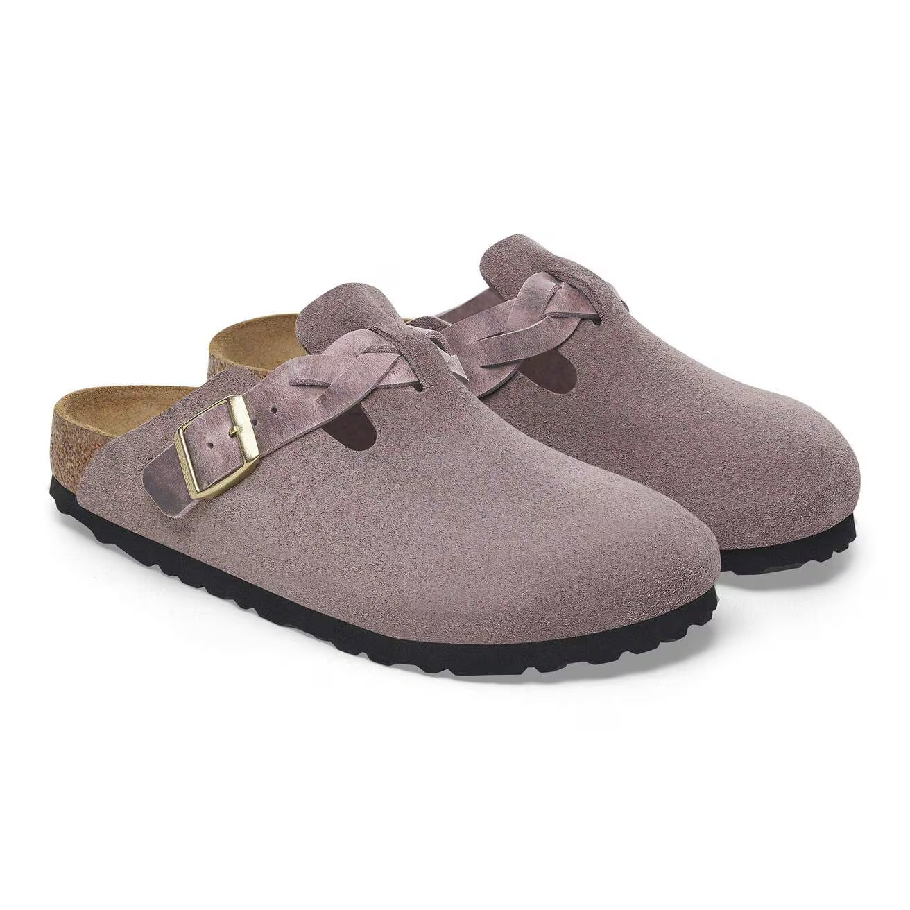 BIRKENSTOCK - Sabot BOSTON BRAIDED Suède - Faded Purple