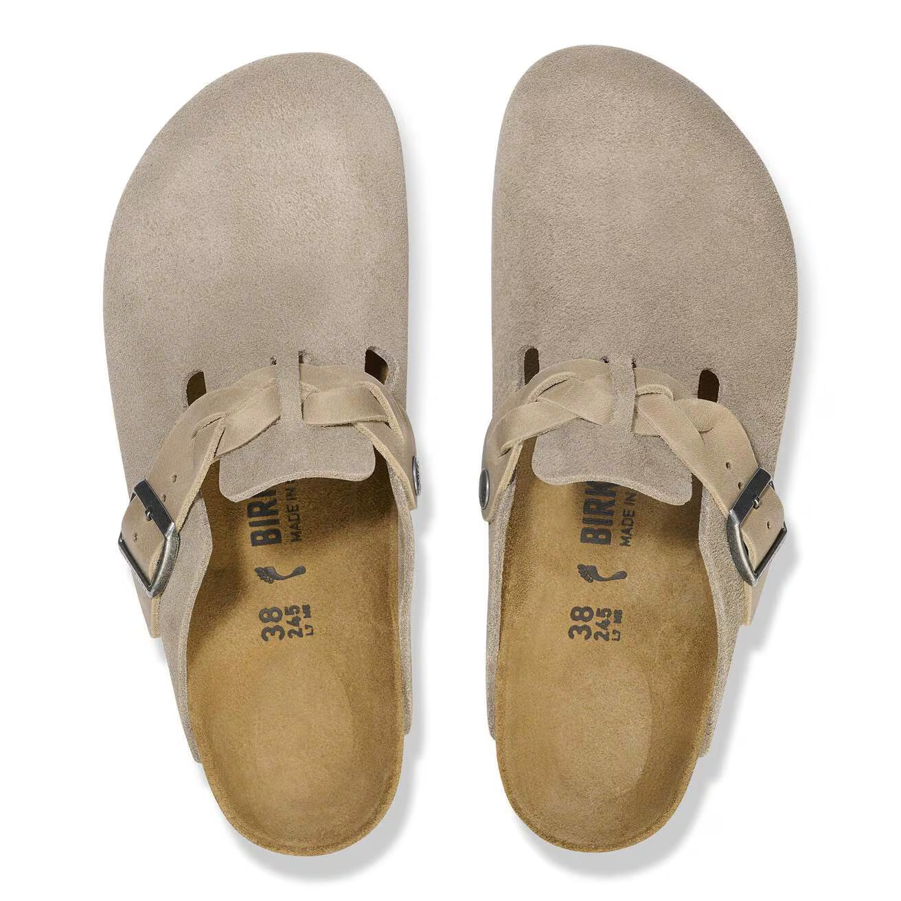 BIRKENSTOCK - Sabot BOSTON BRAIDED Suède - Taupe