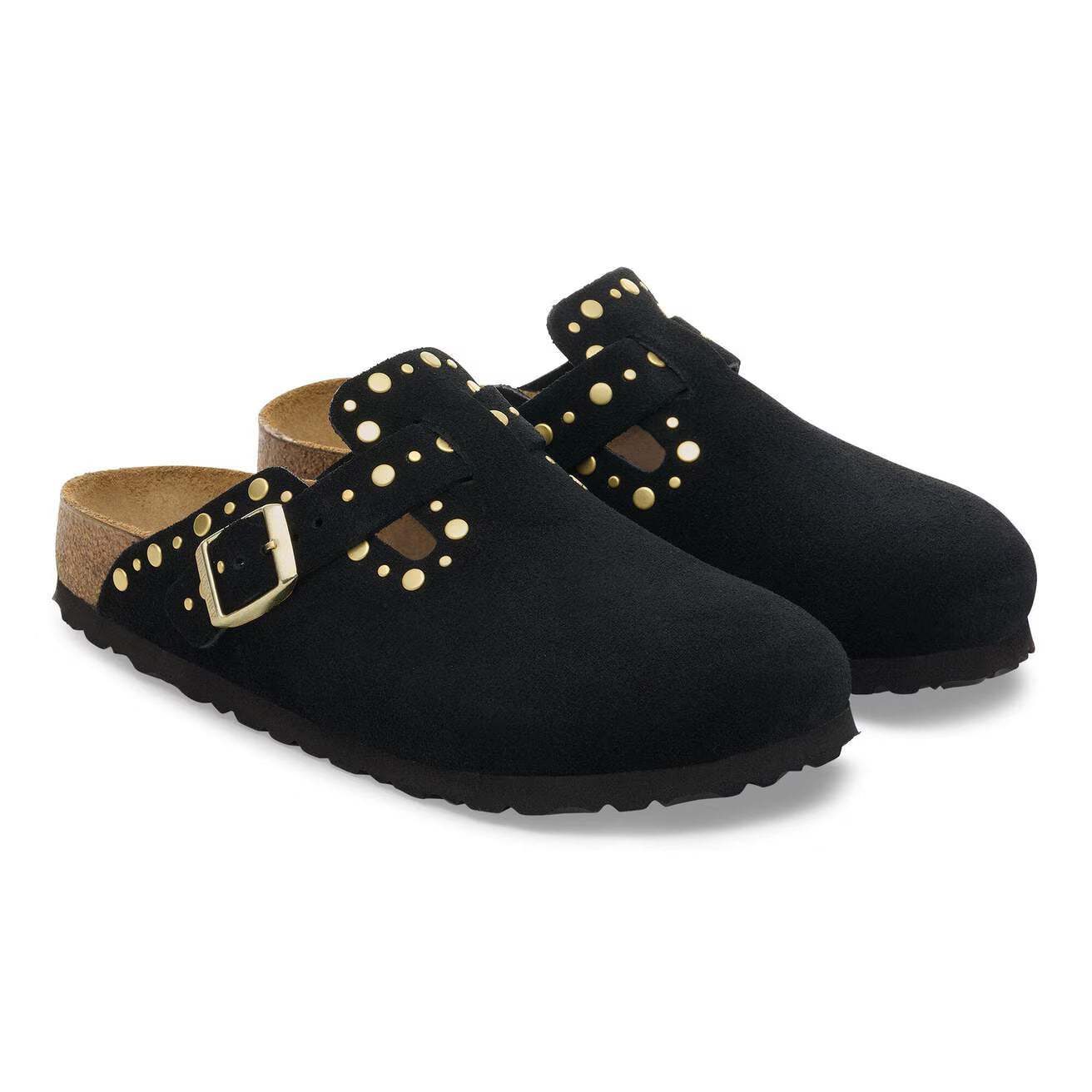 BIRKENSTOCK - Sabot BOSTON RIVET Suède - Noir
