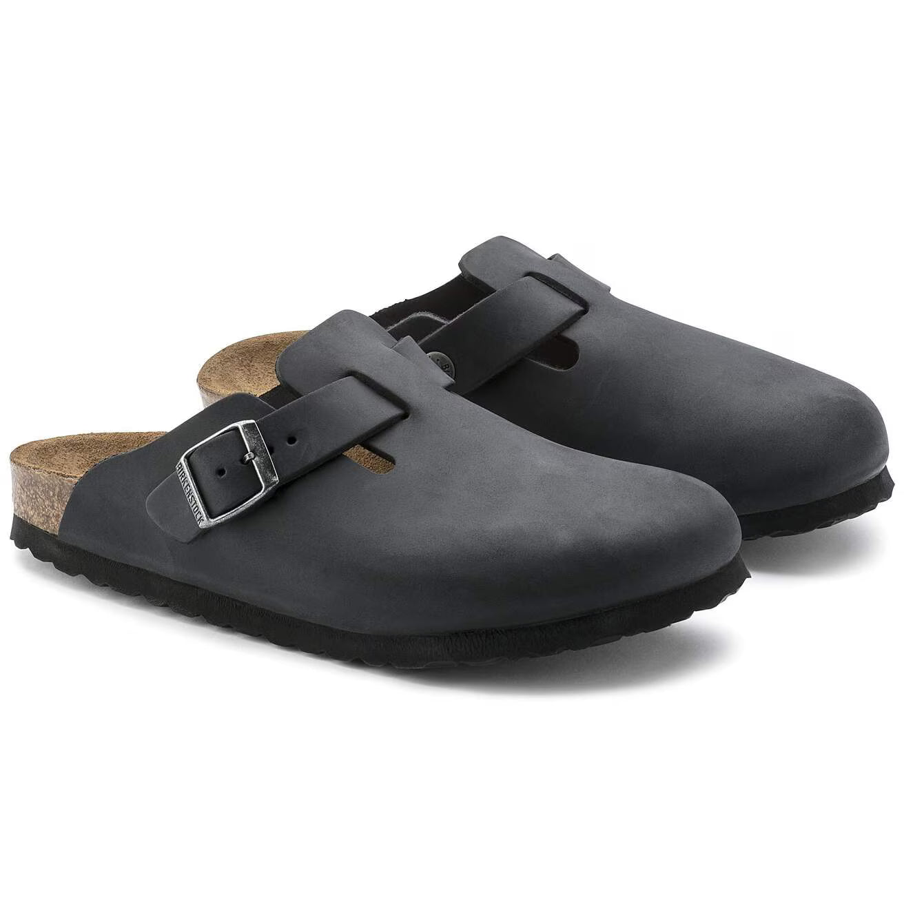 BIRKENSTOCK - Sabot BOSTON - Cuir huilé - Noir