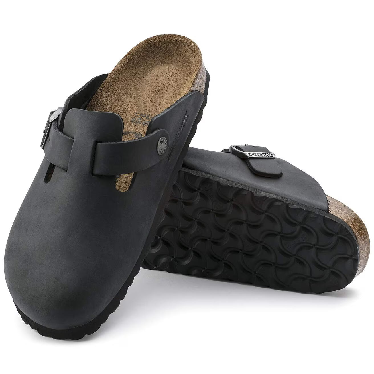 BIRKENSTOCK - Sabot BOSTON - Cuir huilé - Noir