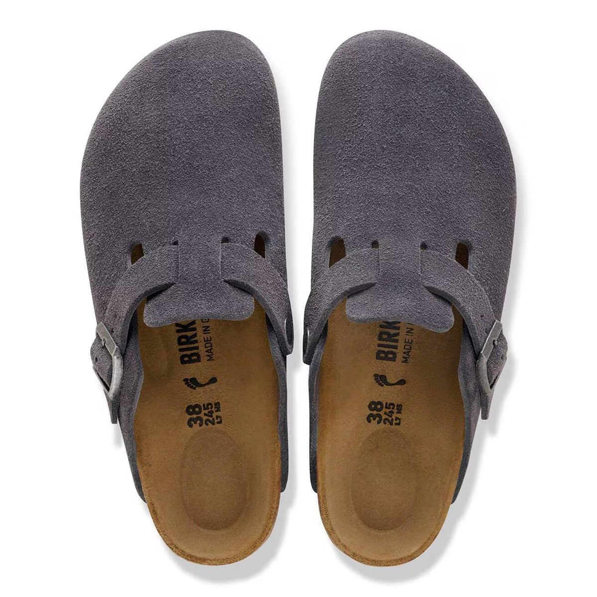 BIRKENSTOCK - Sabots BOSTON - Suédé - Charcoal