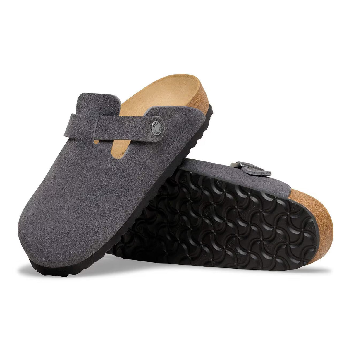 BIRKENSTOCK - Sabots BOSTON - Suédé - Charcoal