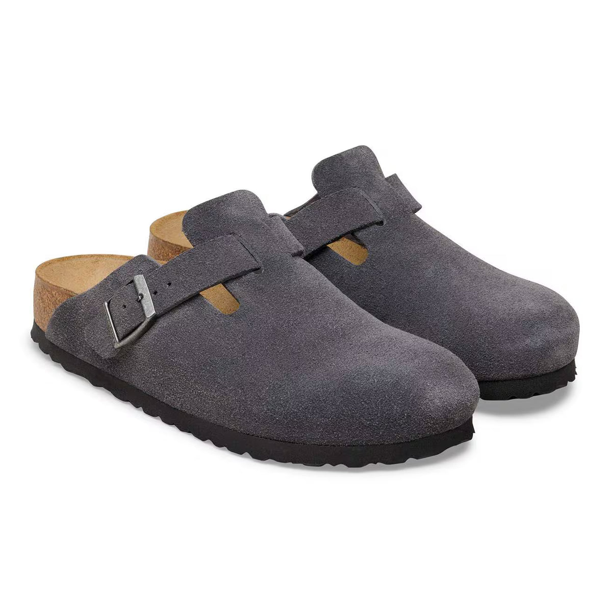 BIRKENSTOCK - Sabots BOSTON - Suédé - Charcoal