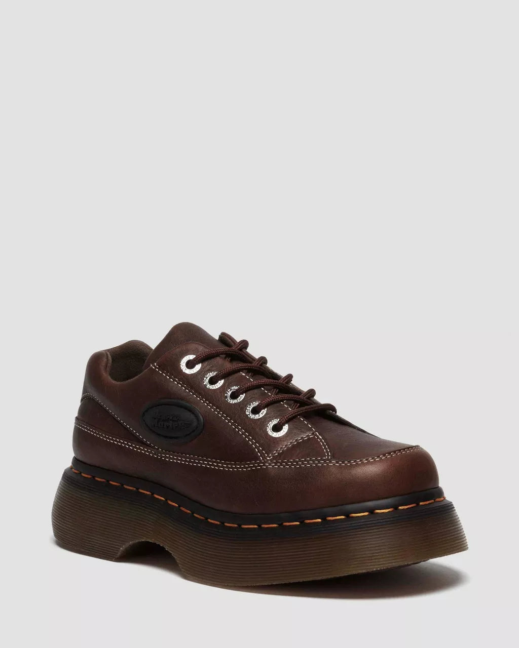 DR. MARTENS - Baskets BUZZ 5I - Cuir Grizzly - Marron foncé