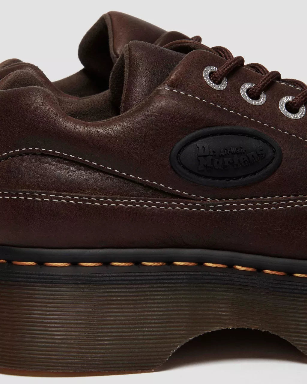 DR. MARTENS - Baskets BUZZ 5I - Cuir Grizzly - Marron foncé