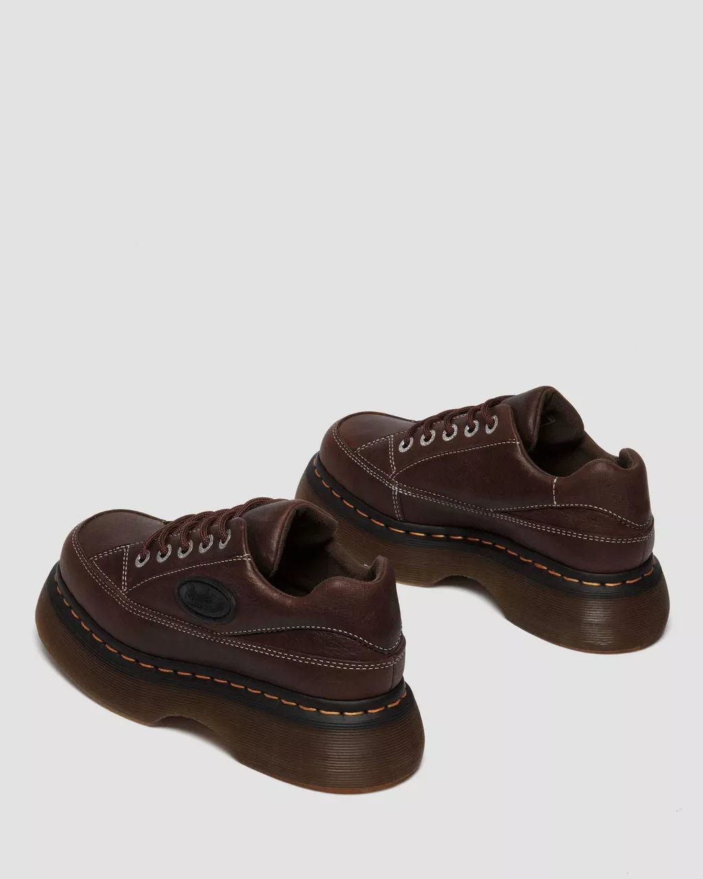 DR. MARTENS - Baskets BUZZ 5I - Cuir Grizzly - Marron foncé