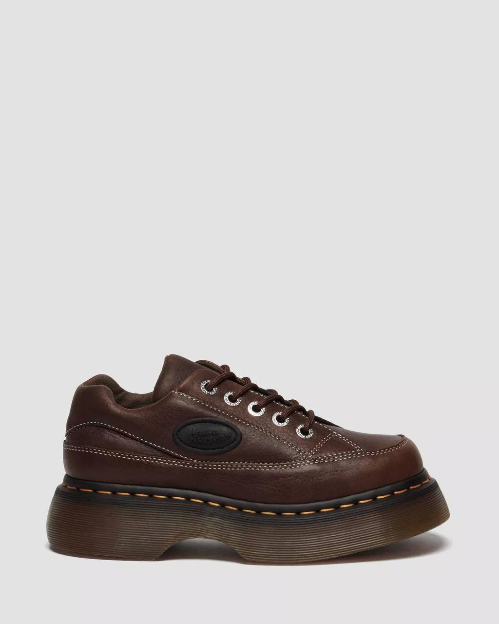 DR. MARTENS - Baskets BUZZ 5I - Cuir Grizzly - Marron foncé