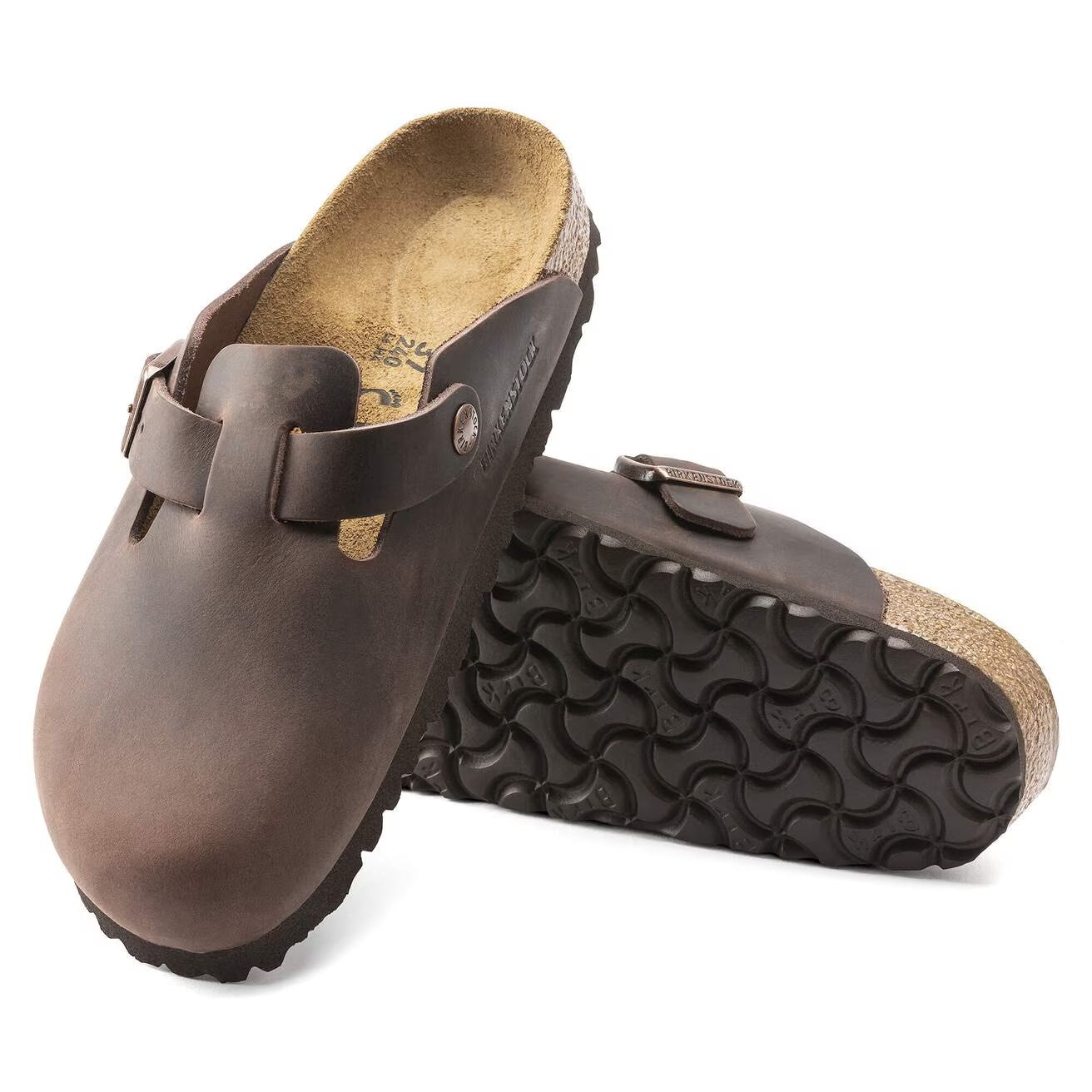 BIRKENSTOCK - Mule BOSTON - Cuir huilé - Habana