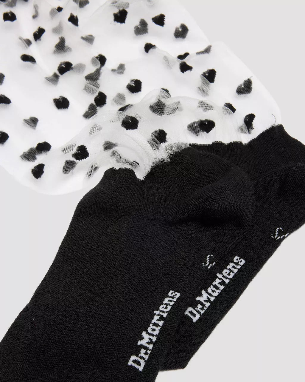 DR. MARTENS - Chaussettes mi-mollets transparentes Coeur - Noir