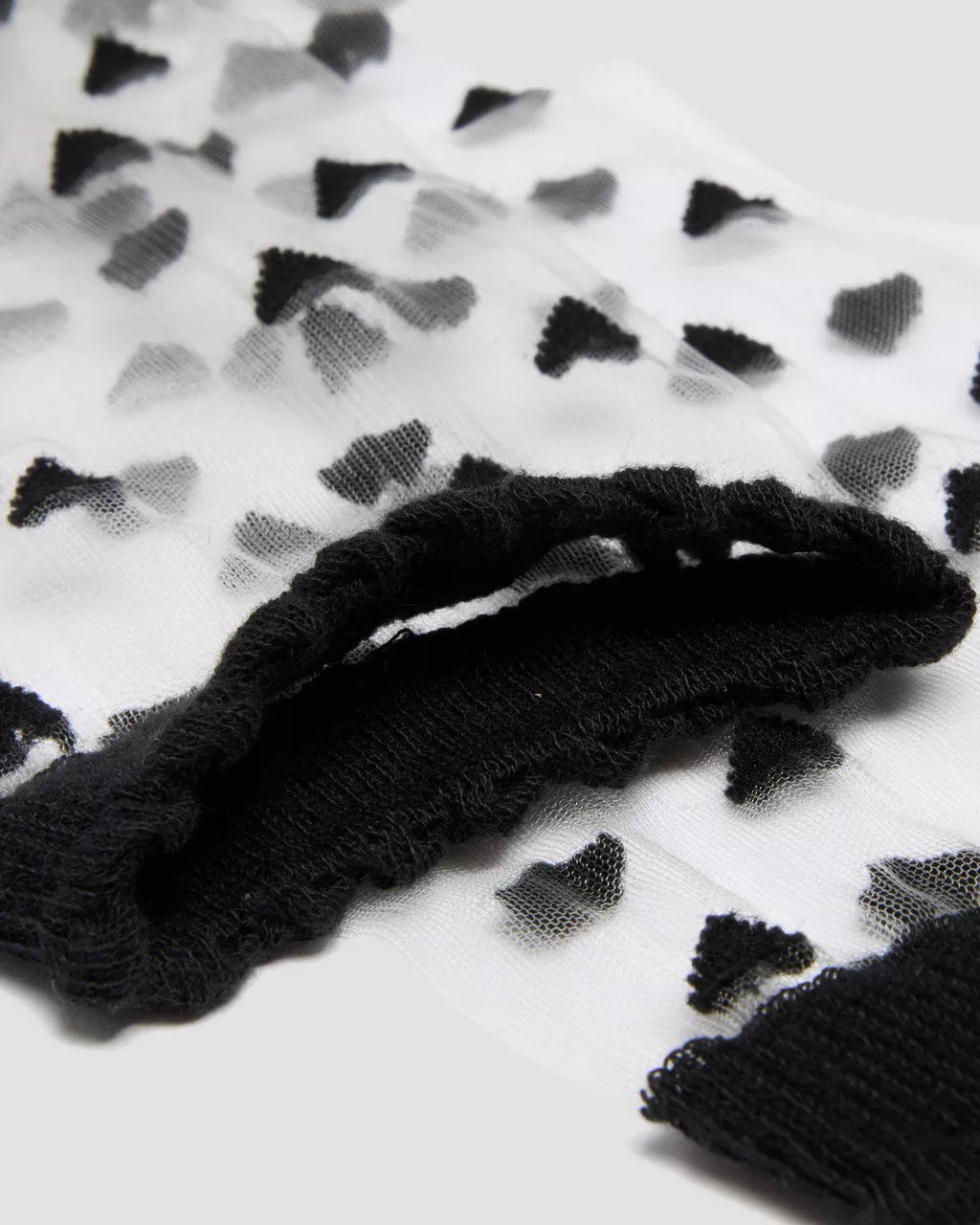 DR. MARTENS - Chaussettes mi-mollets transparentes Coeur - Noir